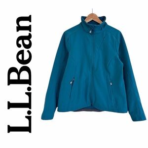 L.L. Bean Women’s Medium Teal Soft Shell Jacket Full Zip Outdoor Coat 258213
